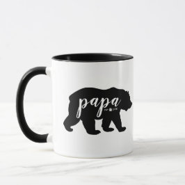 Schwarzer u. weißer Skript-Papa-Bär hergestelltes Tasse