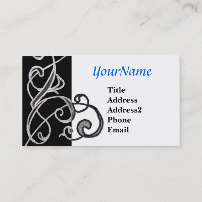 Schwarzer u. weißer Strudel Visitenkarte (Vorderseite)