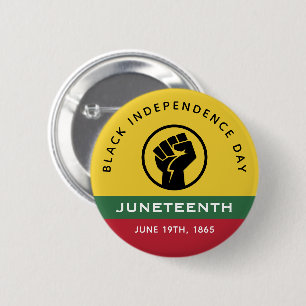 Schwarzer Unabhängigkeitstag 18. Juni 1865 Kurvier Button