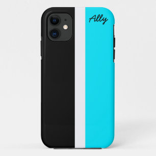 Schwarzer und Blau unterteilter iPhone Kasten 11 Hülle