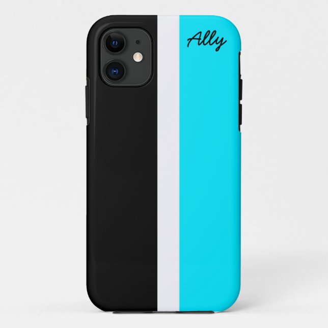 Schwarzer und Blau unterteilter iPhone Kasten Case-Mate iPhone Hülle (Rückseite)