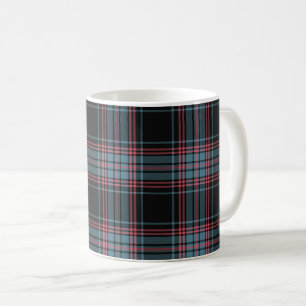Schwarzer und blauer Retro Grunge kariert Tasse