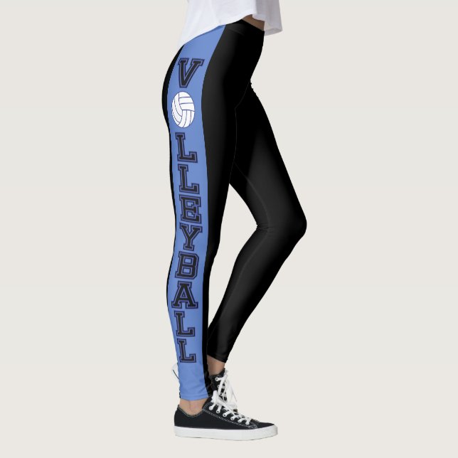 Schwarzer und blauer Streifen mit dunkelblauem Leggings (Rechts)