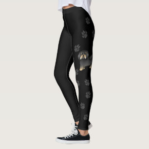 Schwarzer und brauner Havanese süßer Hund & Pfoten Leggings