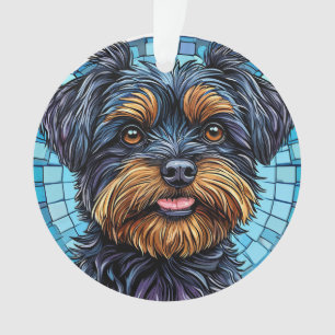 Schwarzer und brauner Terrier Hund Ornament