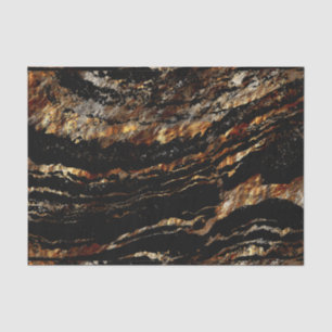 Schwarzer und dunkler Goldmarmor-Entwurf Seidenpapier