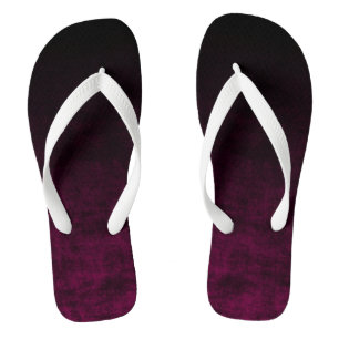 Schwarzer und dunkler Magenta-Farbverlauf-Textur Flip Flops
