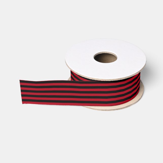 Schwarzer und dunkler Roter Streifen Ripsband (Spule)