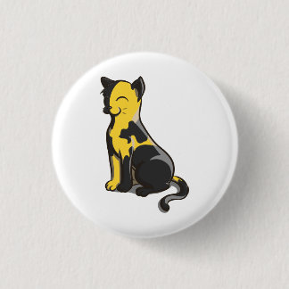 Schwarzer und gelber Ancap AnCat Goldkatzen-Knopf Button