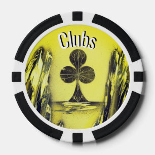 Schwarzer und gelber Club-Pokerchip Pokerchips