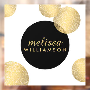 Schwarzer und goldener Glamour und Schönheit Fensteraufkleber