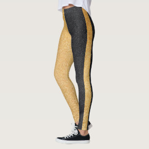 Schwarzer und goldener Glitzer Leggings