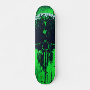 Schwarzer und grüner Computercode-Skull Skateboard