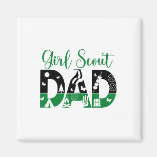 Schwarzer und grüner Dad-Scout für Girl Scout Cook Magnet