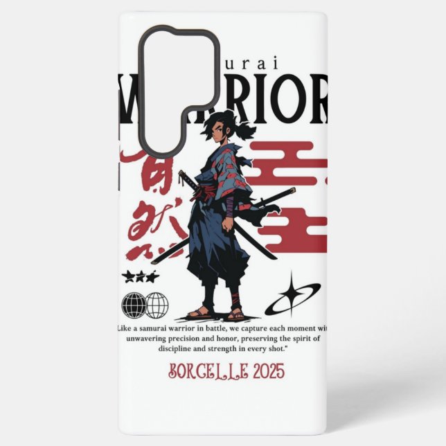 Schwarzer und grüner Samurai-Kopf – Maßgeschneider Samsung Galaxy Hülle (Rückseite)