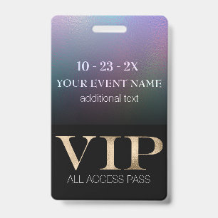 Schwarzer und holografischer Event-VIP-Pass Ausweis