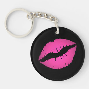 Schwarzer und hübscher rosa Ombre-Lippenstift Pout Schlüsselanhänger