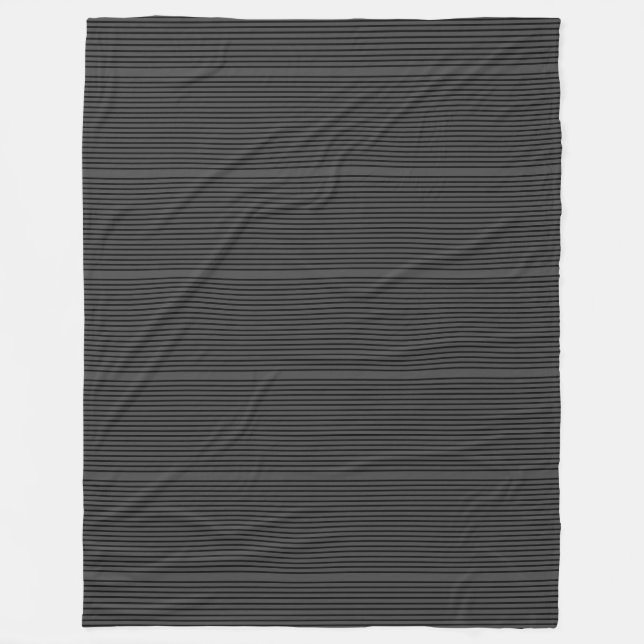 Schwarzer und karkochgrauer Pinstripe Fleecedecke (Vorderseite)