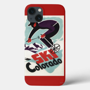 Schwarzer und lila gekleideter Skier Case-Mate iPhone Hülle