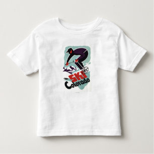 Schwarzer und lila gekleideter Skier Kleinkind T-shirt