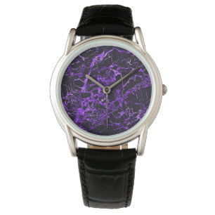 Schwarzer und Lila Marmor, Armbanduhr