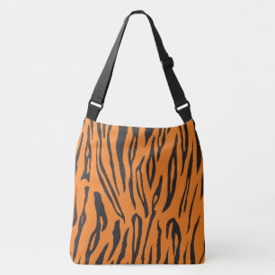 Schwarzer und orange Tiger-Druck Tragetaschen Mit Langen Trägern