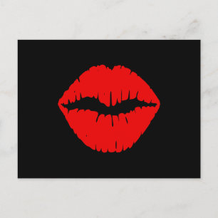 Schwarzer und roter Lipstick Postkarte
