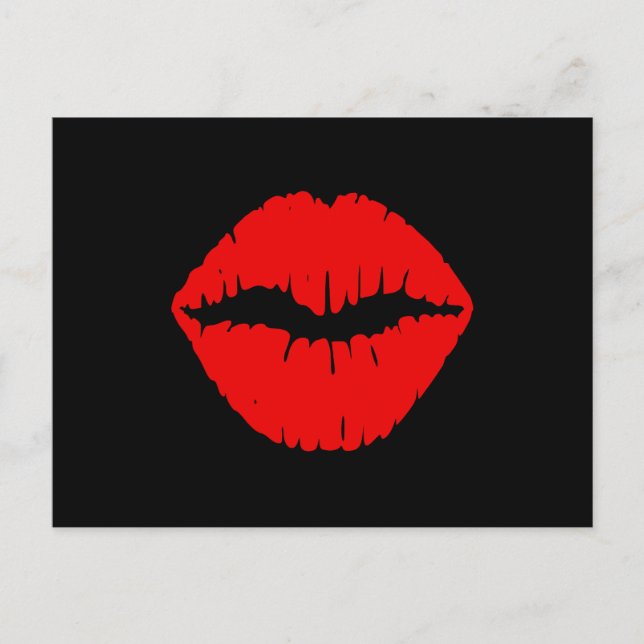 Schwarzer und roter Lipstick Postkarte (Vorderseite)