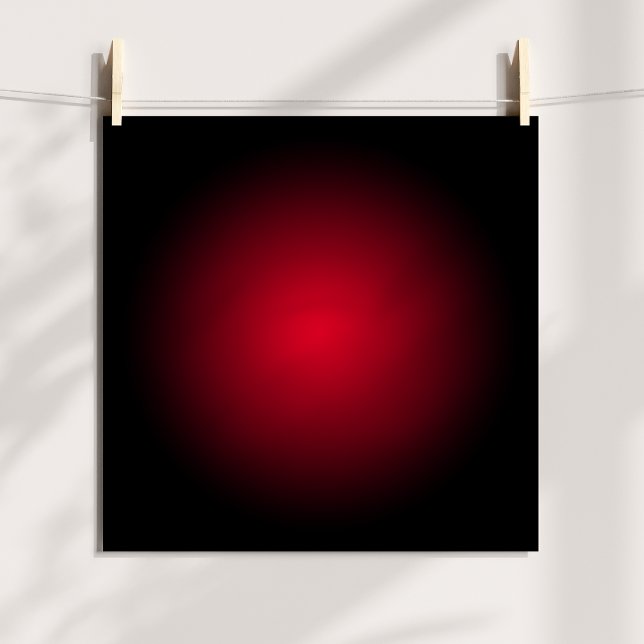 Schwarzer und roter radialer Farbverlauf Poster (Black and Red Radial Gradient Poster)