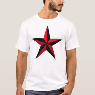 Schwarzer und roter Star T-Shirt