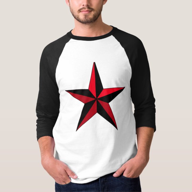 Schwarzer und roter Star T-Shirt (Vorderseite)