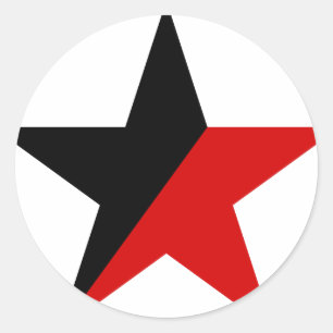 Schwarzer und roter Stern Anarcho-Syndikalismus Runder Aufkleber