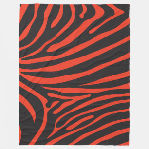 Schwarzer und roter Zebra-Druck Fleecedecke