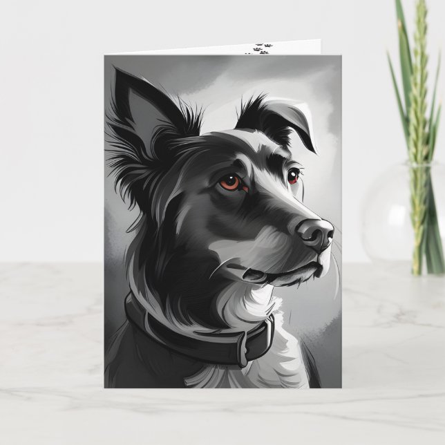 Schwarzer und Silberhund Geburtstagsgeburt Spaß Karte (Vorderseite)