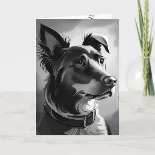 Schwarzer und Silberhund Geburtstagsgeburt Spaß Karte