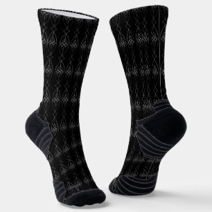 Schwarzer und Silberner Deko Socken