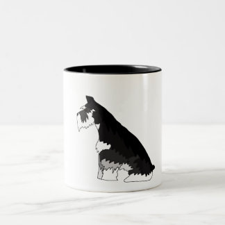 Schwarzer und silberner Schnauzer Zweifarbige Tasse
