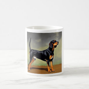 Schwarzer und Tan Coonhound Hund Kaffeetasse