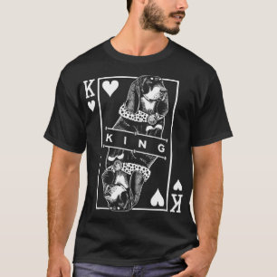 Schwarzer und Tan Coonhound King of Hearts Hund Po T-Shirt