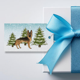 Schwarzer und Tan Deutscher Schäferhund Hund Blue  Geschenkanhänger