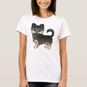 Schwarzer und Tan Long Coat Chihuahua Niedlicher H T-Shirt