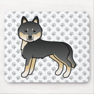 Schwarzer und Tan Sibirischer Husky Niedlicher Car Mousepad