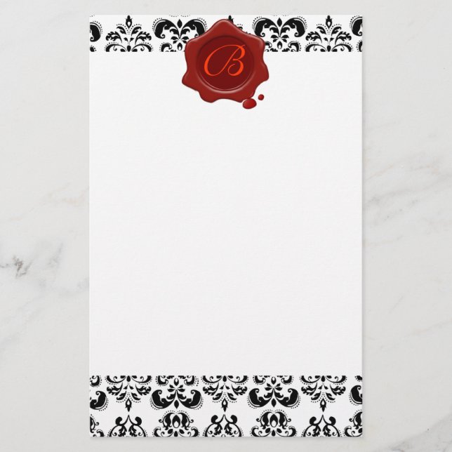 SCHWARZER UND WEISER SPIEL, ROTES WAX-SIEGEL BRIEFPAPIER (Vorderseite)