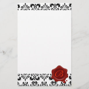 SCHWARZER UND WEISER SPIEL, ROTES WAX-SIEGEL BRIEFPAPIER