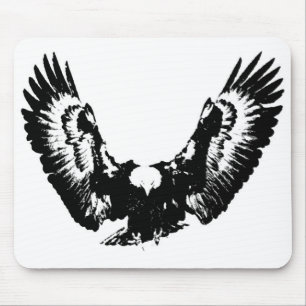 Schwarzer und weißer Adler Mousepad