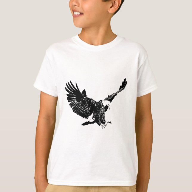 Schwarzer und weißer Adler T-Shirt (Vorderseite)