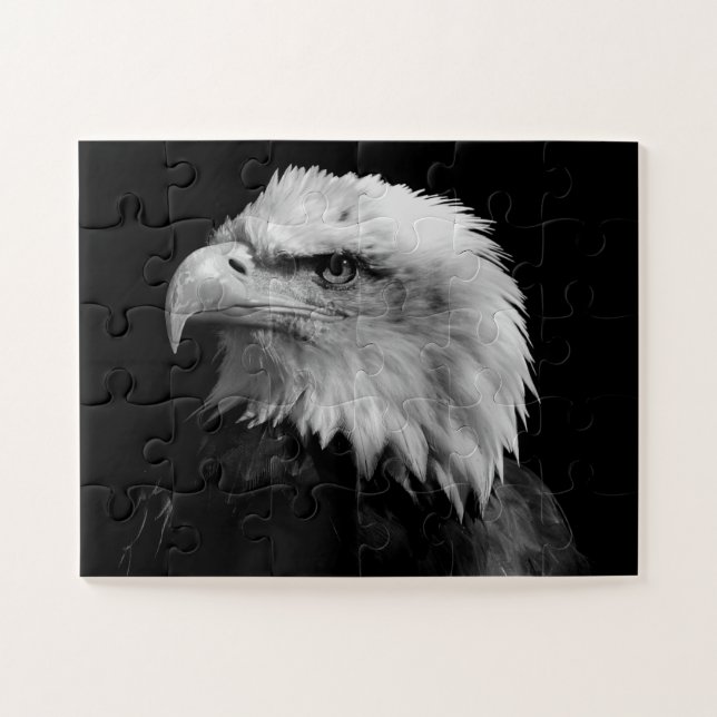 Schwarzer und weißer Adler - Tiere Kunst Puzzle (Horizontal)