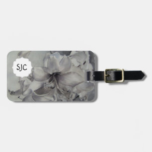 SCHWARZER UND WEISSER AMARYLLIS LUGGAGE TAG GEPÄCKANHÄNGER