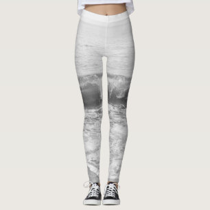 Schwarzer und weißer Atlantik Bliss 1 Leggings