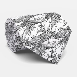 Schwarzer und weißer Buckelwal Krawatte